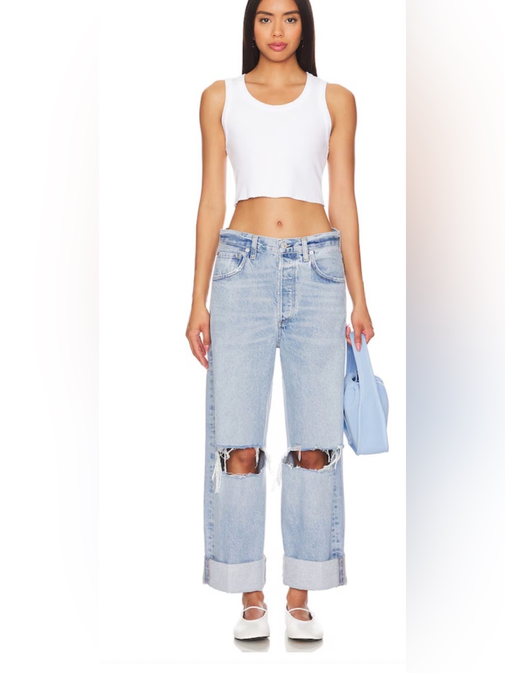 Citizens Of Humanity Light Blue Distressed Boyfriend Jeans